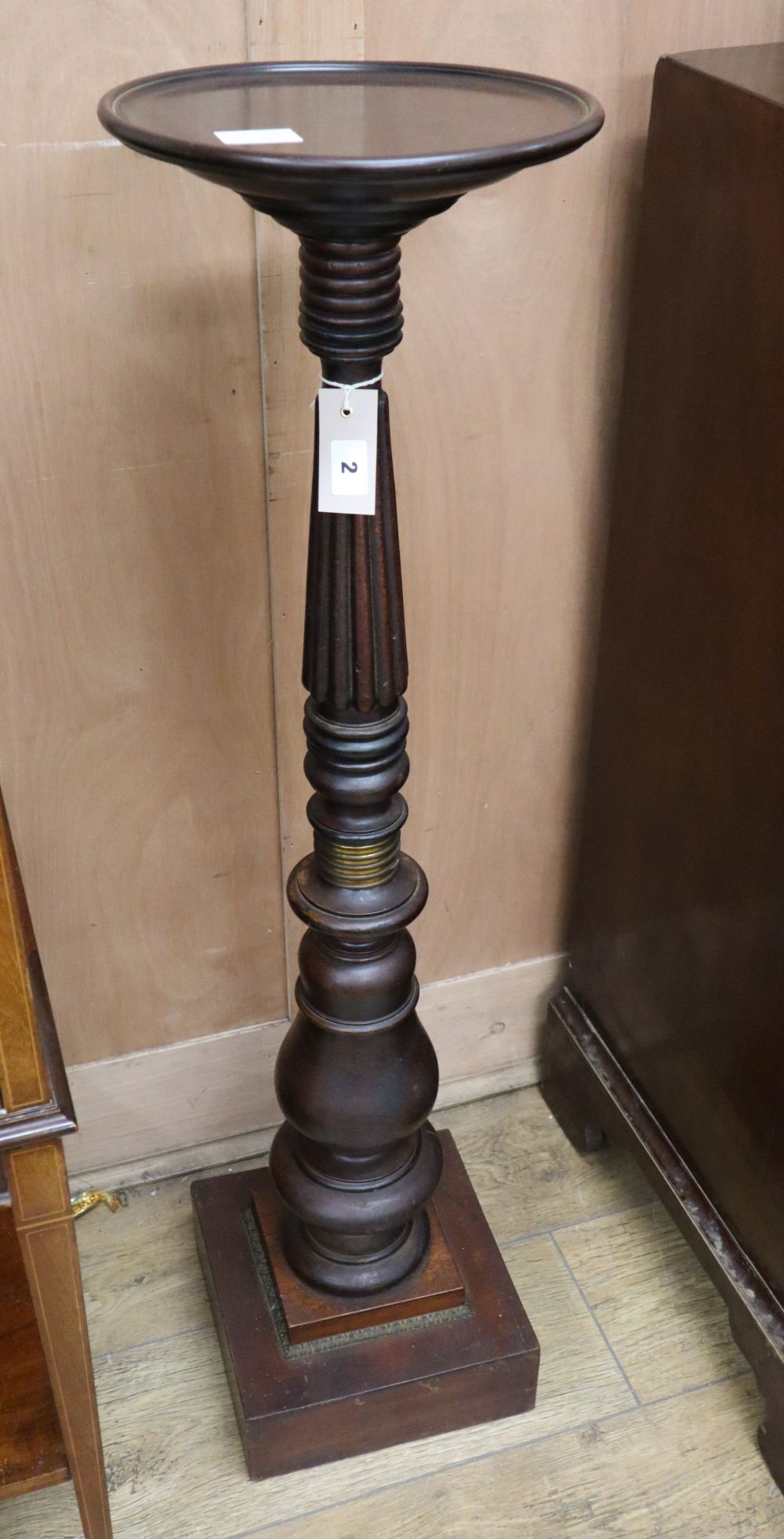 A Victorian style mahogany pedestal, H.103cm